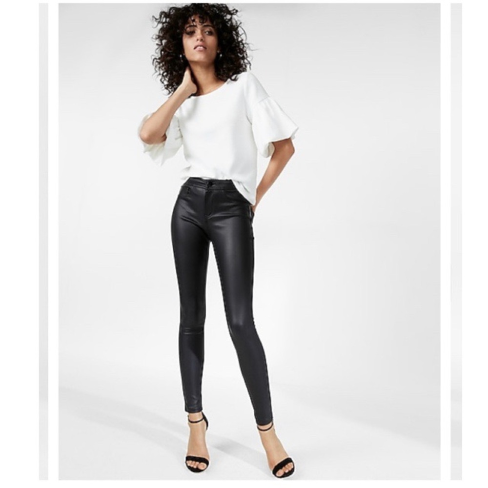 NWT EXPRESS Black Vegan Leather Leggings